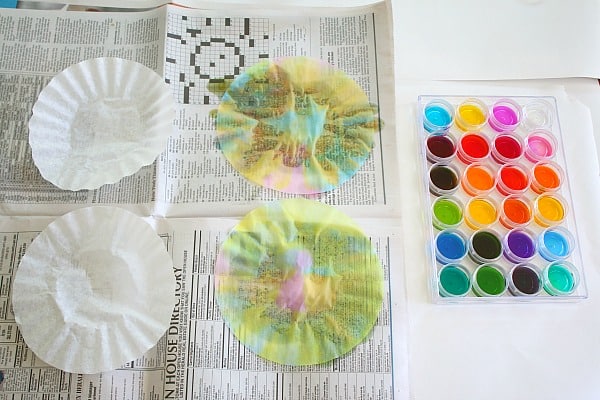 art for kids: painting coffee filters