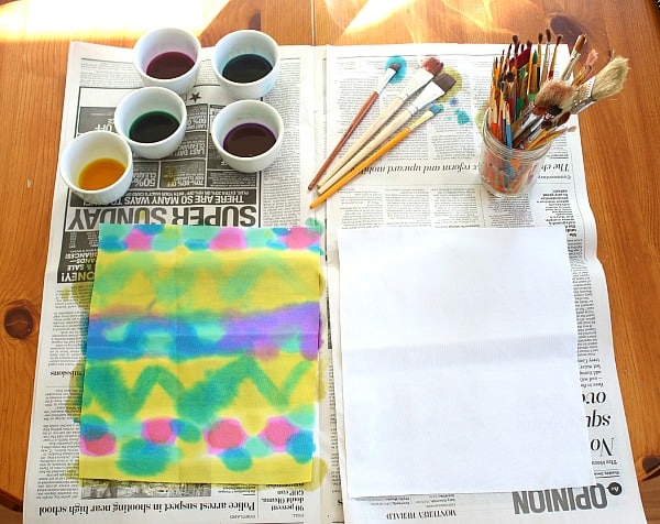 painting fabric with watercolors