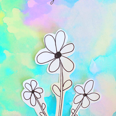 Spring Art Projects: Flowers on Watercolor Background