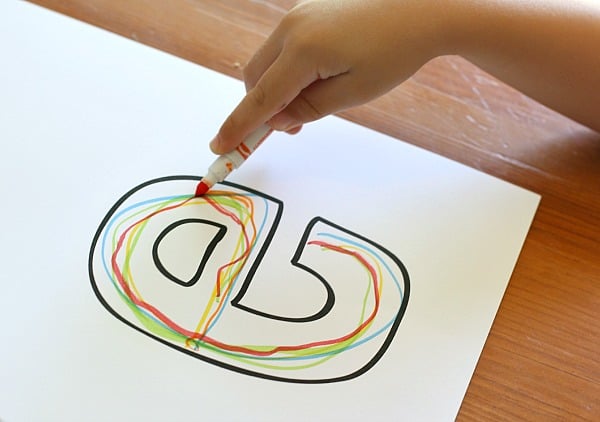 name practice for preschoolers with rainbow letters