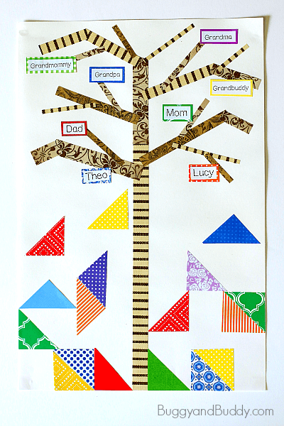 Family Tree Craft for Kids (Inspired by The Keeping Quilt by Patricia Polacco)~ BuggyandBuddy.com