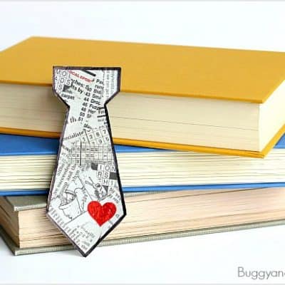 Father’s Day Craft: Tie-Shaped Bookmark Using Tear Art