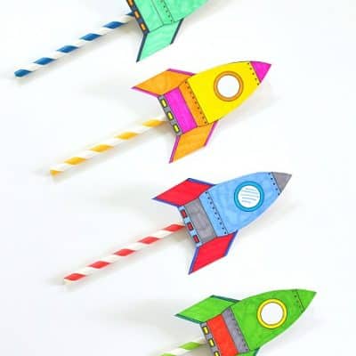 STEM for Kids: Straw Rockets (with Free Rocket Template)