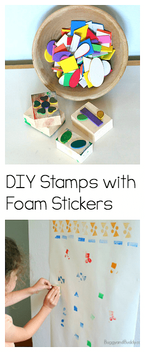 DIY Foam Stamps- Fun art center for kids perfect for the classroom or summer camp!