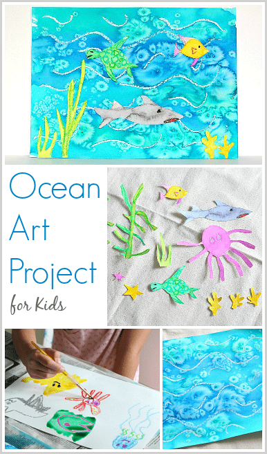 Cool Ocean Art Project For Kids Using Salt And Watercolor Paint Buggy And Buddy