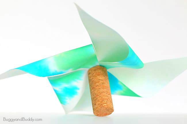 STEM activity for kids: how to make a paper helicopter pinwheel