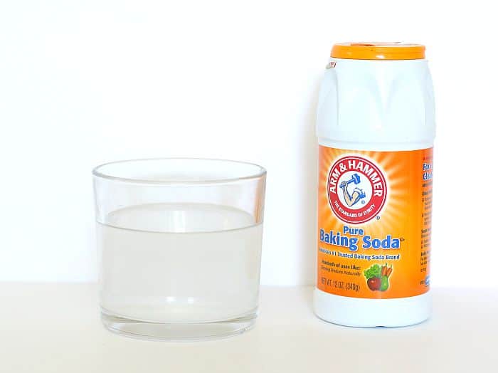 add baking soda to the water