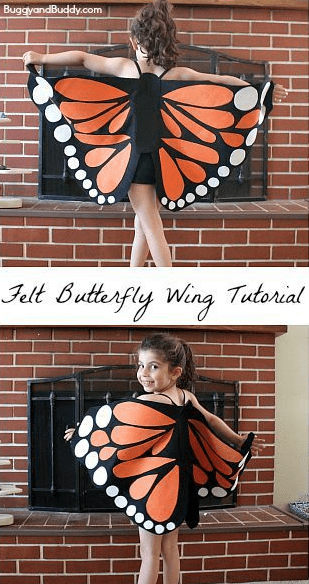 DIY Butterfly Wings: Easy Tutorial for Making Felt Butterfly Wings- Perfect for Halloween, pretend play, or a Monarch butterfly parade!