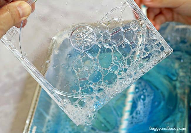 math and science activity for kids using bubbles