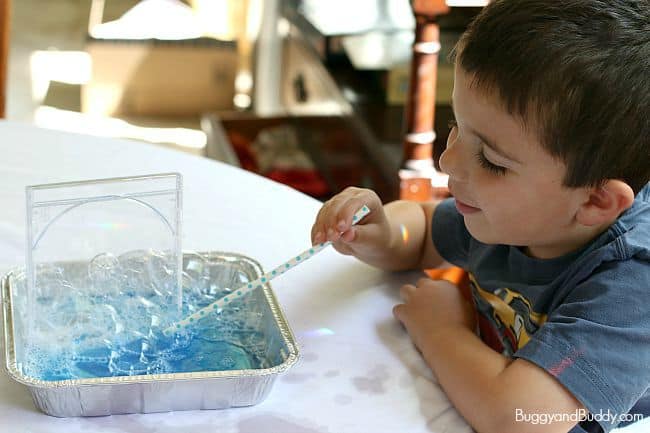 STEM Activity for kids: Looking for bubble patterns