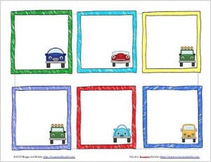 Free Printable Car-Themed Lunch Box Notes