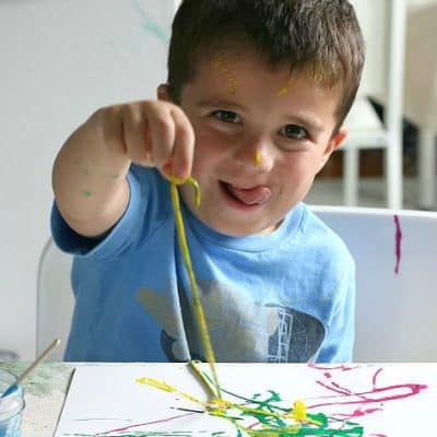 Process Art for Preschoolers: Painting with Yarn