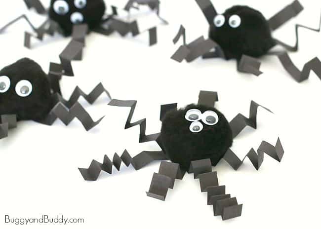 Halloween for Kids: Pom Pom Spider Craft