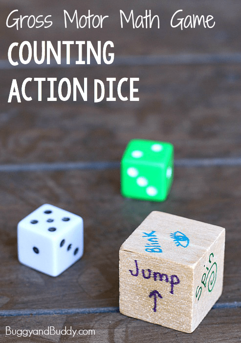 Gross Motor Math Game for Kids: Counting Action Dice ~ BuggyandBuddy.com