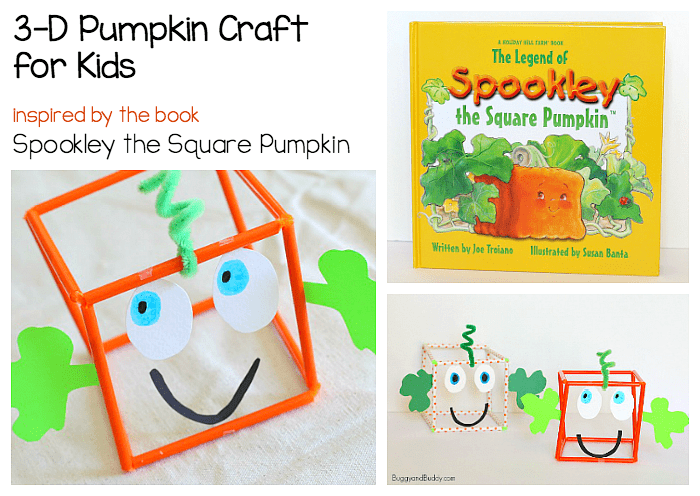3-D Jack-o-Lantern Craft for Halloween inspired by the children's book, Spookley the Square Pumpkin