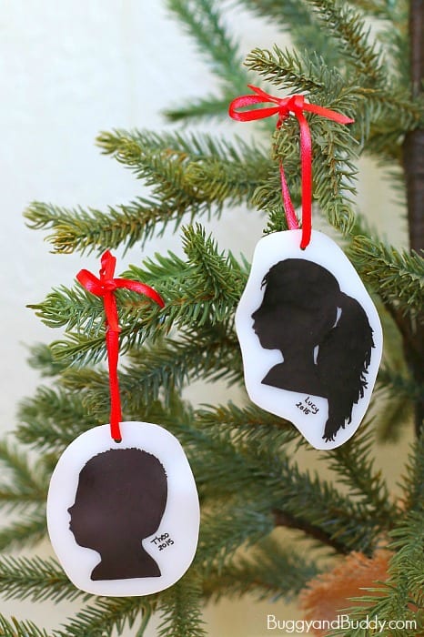 DIY Silhouette Christmas Ornament Craft: Such a simple and special keepsake! ~ BuggyandBuddy.com