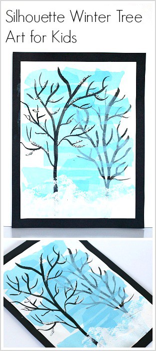 Silhouette Winter Tree Art Project for Kids