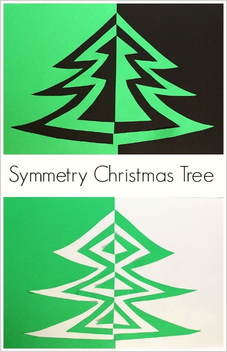 Symmetry Christmas Tree Art Project for Kids: Fun way to combine art and math! ~ BuggyandBuddy.com