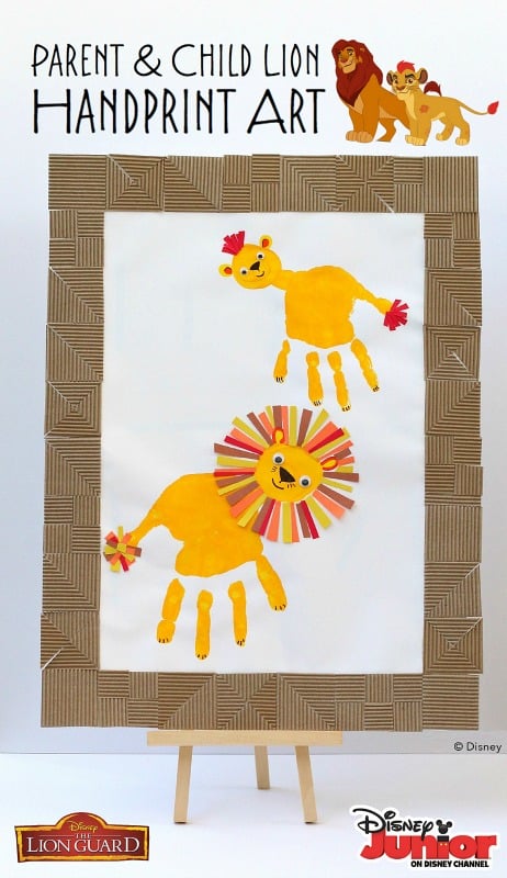 Parent and Child Handprint Lion Art Project- Inspired by Disney Junior's The Lion Guard!