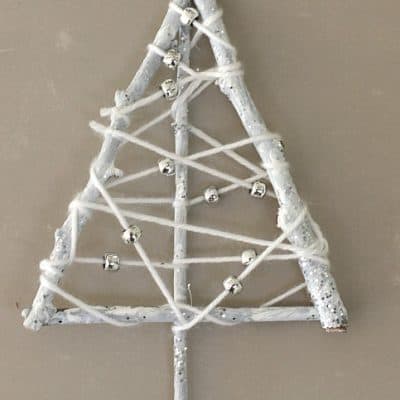 Winter Tree Craft for Kids Using Yarn Wrapped Sticks