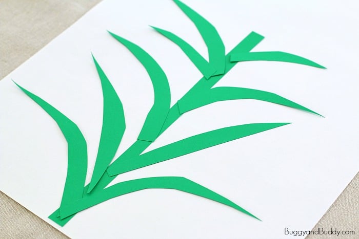 cut out construction paper leaves and stems
