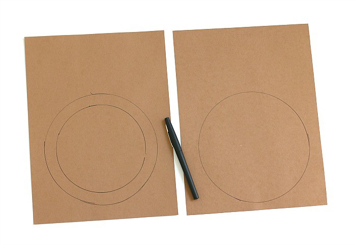 Trace circles onto your brown construction paper