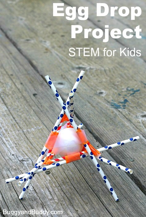 Egg Drop Project 2016: Fun STEM activity for kids- Design an egg contraption to protect a raw egg! (with 2 free printables!)