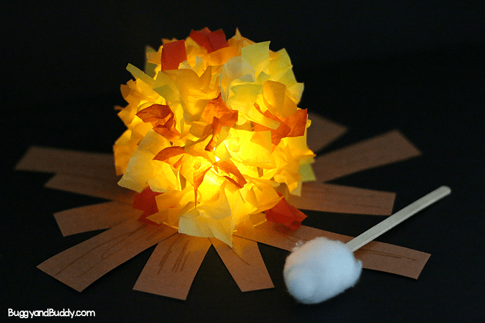 Glowing Campfire Craft For Kids Buggy, How To Build A Fake Fire Pit
