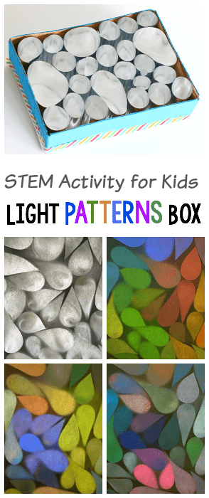 Reflection Science for Kids: Explore light patterns in a box with mirrors or mylar! Fun STEM or STEAM activity for kids! 