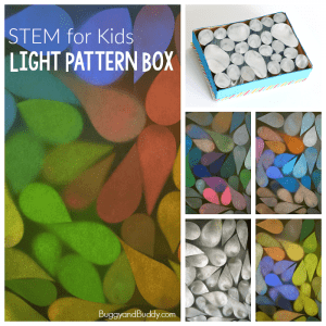STEM / STEAM for Kids: Explore light patterns with a mylar light box.