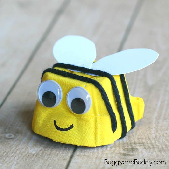 Egg Carton Bee Craft for Kids - Buggy and Buddy