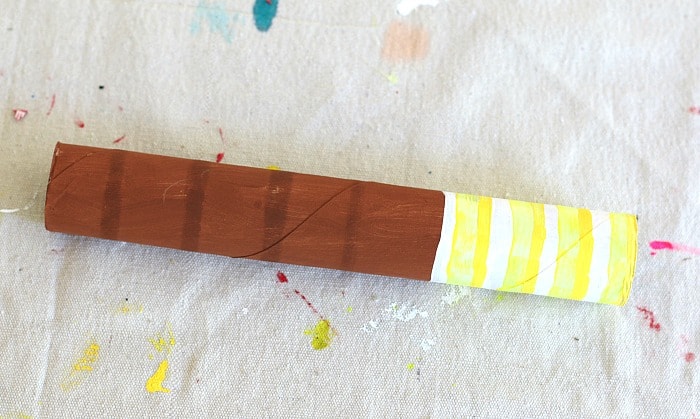 painted cardboard tube for firefly craft