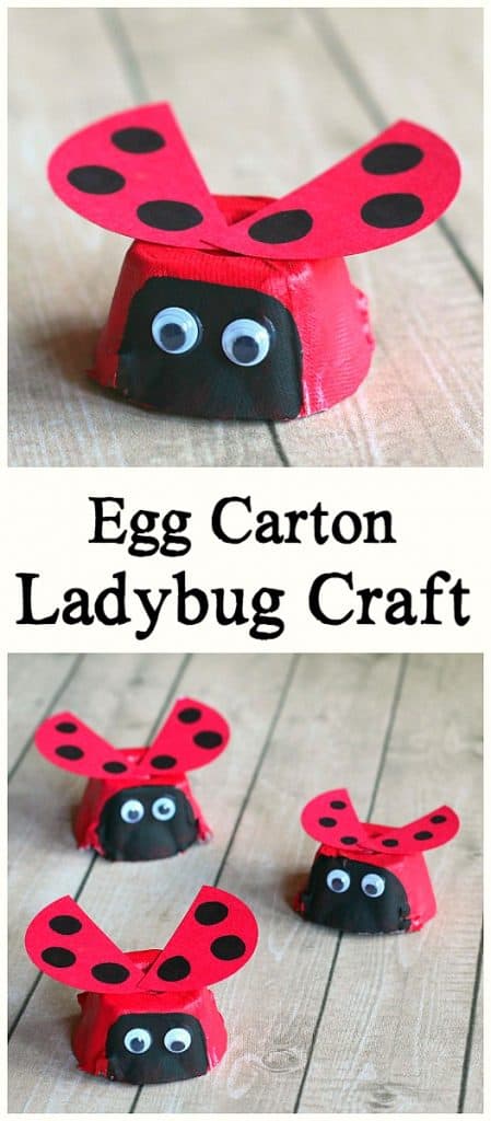 egg carton ladybug craft for kids