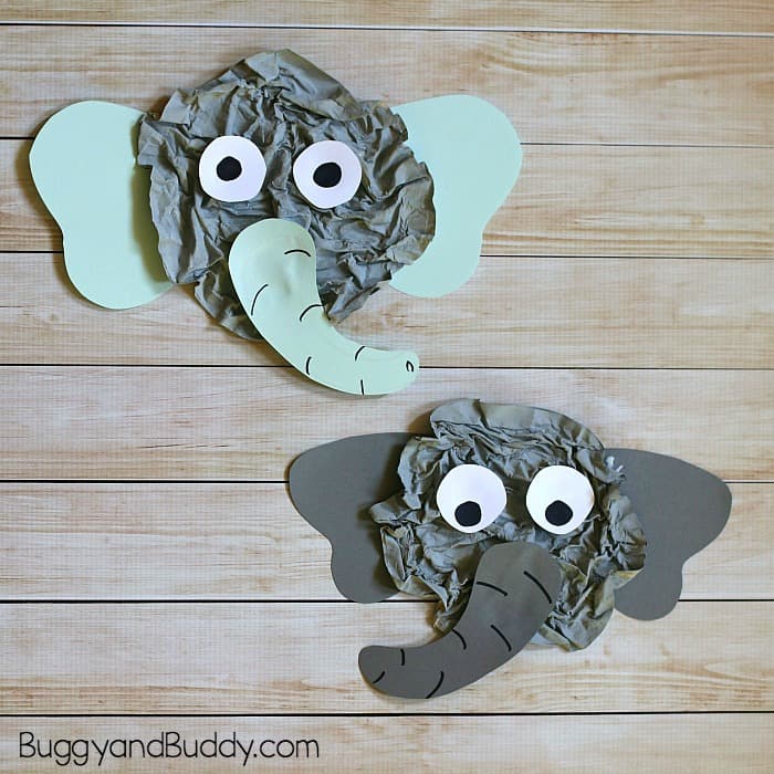 elephant craft for kids using newspaper