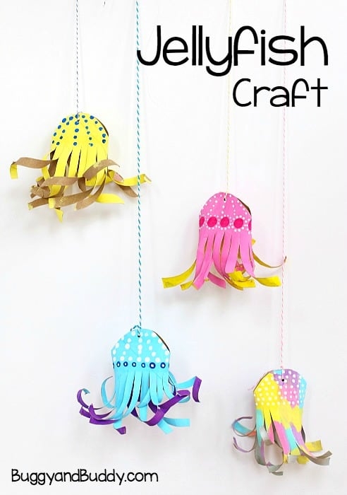 paper towel roll jellyfish craft for kids