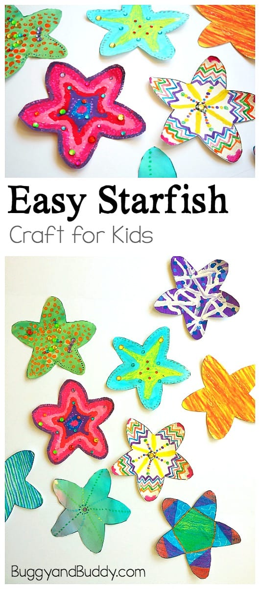 Easy Starfish Craft for Kids with free template