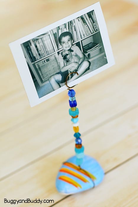 Painted Rock Photo Holder Craft for Kids