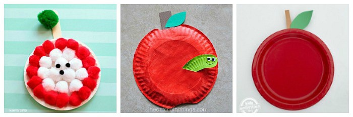 paper plate apple crafts for kids