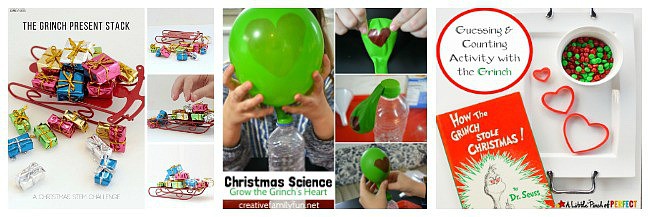 grinch activities for kids including science and math