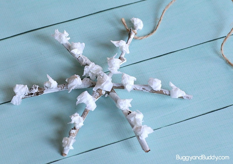 Twig Snowflake Craft for Kids: Winter Process Art for Preschool and Kindergarten using sticks!