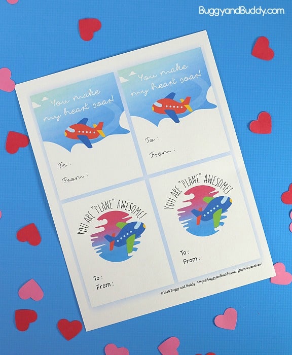 Free printable airplane valentines for valentine's day