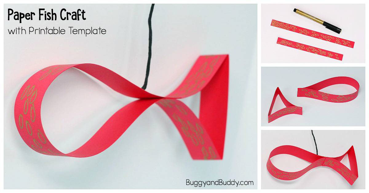 Paper Fish Craft for Kids: Perfect for Chinese New Year or an Ocean Unit with free printable template