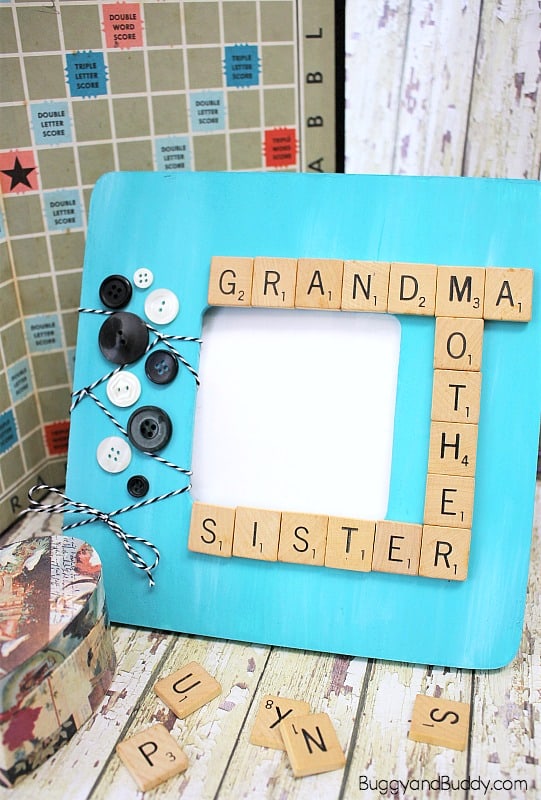 DIY Scrabble Tiles Picture Frame Craft for Mother’s Day