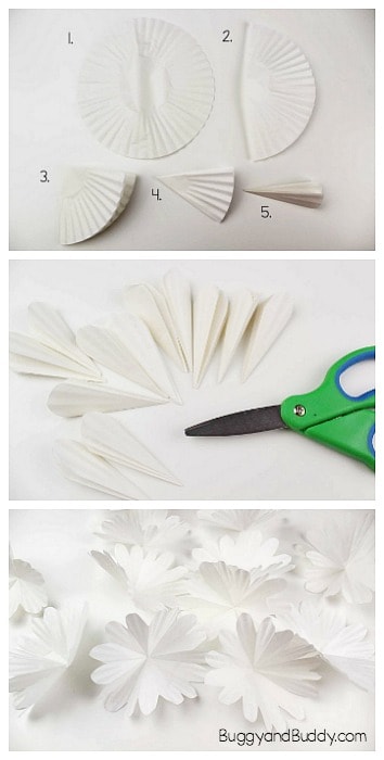 how to make a cupcake liner flower