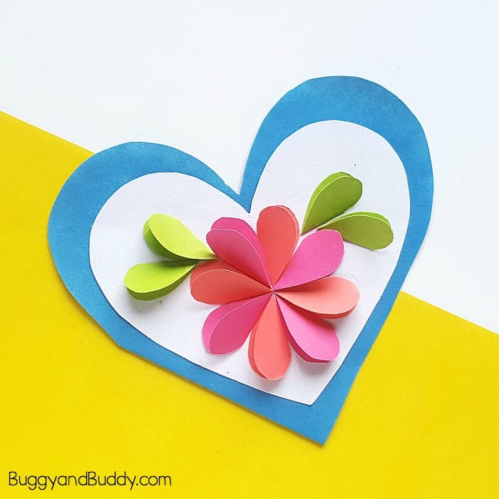 easy to make flower card for Mother's Day, Valentine's Day or a birthday. Includes a free template. 