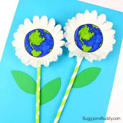 Earth Day Craft for Kids: Cupcake Liner Daisy