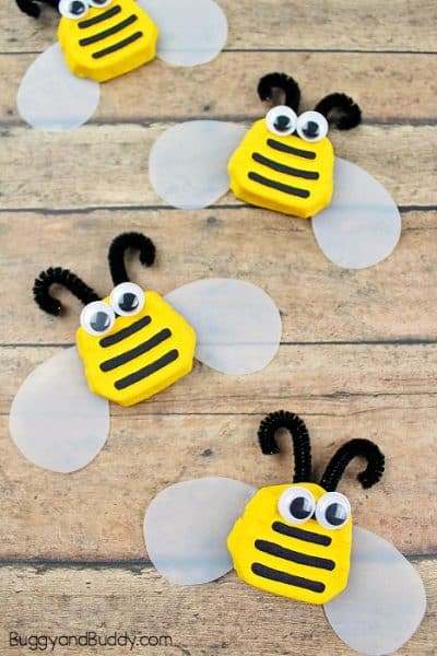 Bumble Bee Craft for Kids Using Recycled Materials - Buggy and Buddy