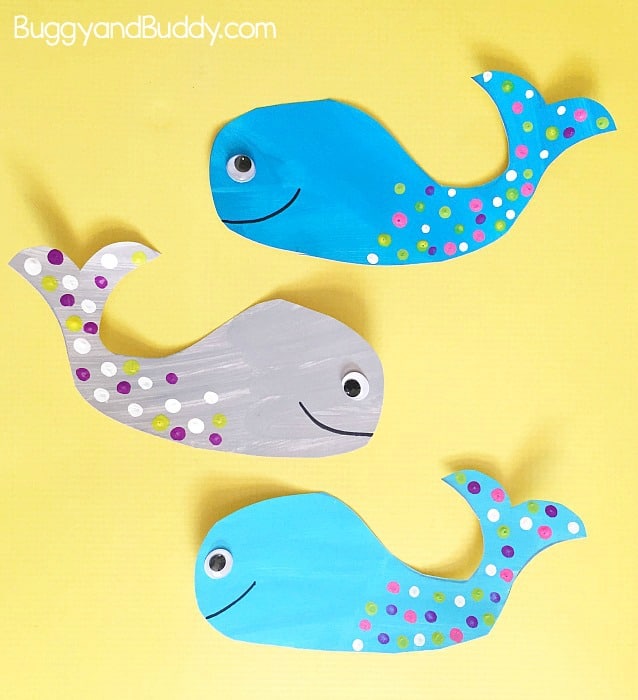 easy whale craft for kids with free printable whale template