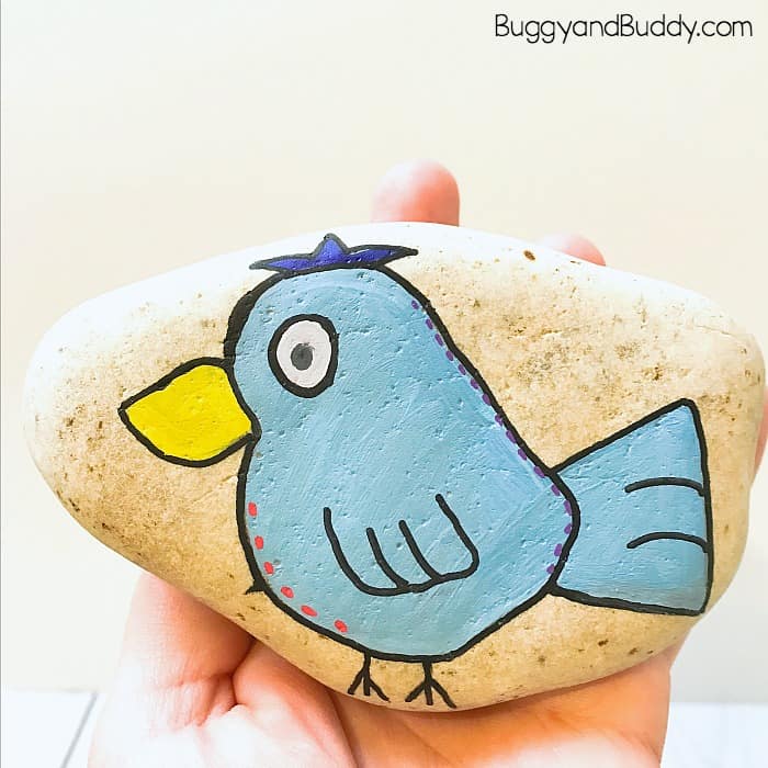 Art and Craft for Kids: How to draw a bird and paint a bird on a rock or stone