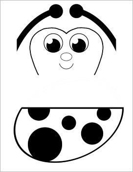 free ladybug template for paper bag puppet craft for kids